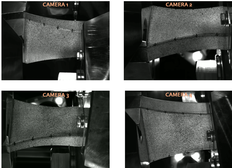Mesure DIC multi-caméras sur un pied d'aube de turbine