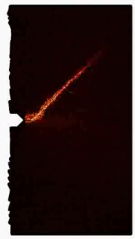 DIC correlation residual revealing the crack path as a zone of high residual